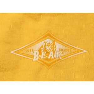 Bear Surf Shirt Men Size Medium Made In USA Yellow  Old Logo Cotton Vintage